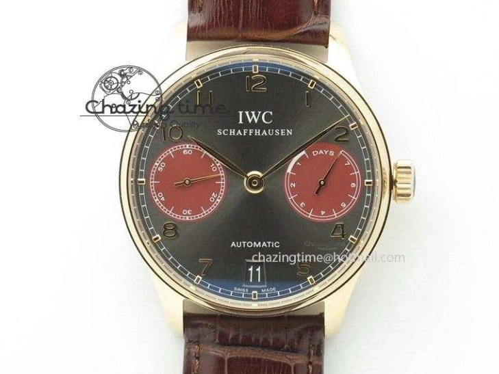 MIROTIME 0313 Modern Portuguese IW371404 ZF V3 1:1 Best Edition SS Black Dial On Black Leather Strap A 7267